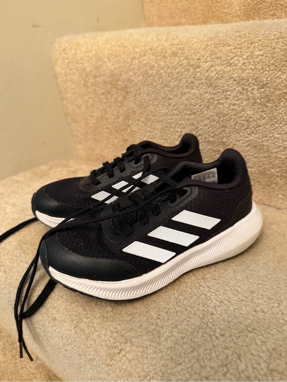 adidas Black and White Youth Training Sneakers